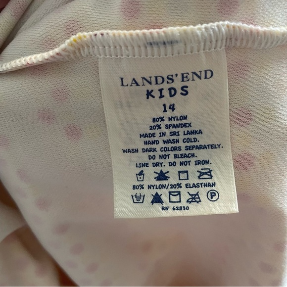 Lands' End Kids Yellow Red Orange Purple One Piece Swim Suit Bathing Suit - Picture 3 of 6